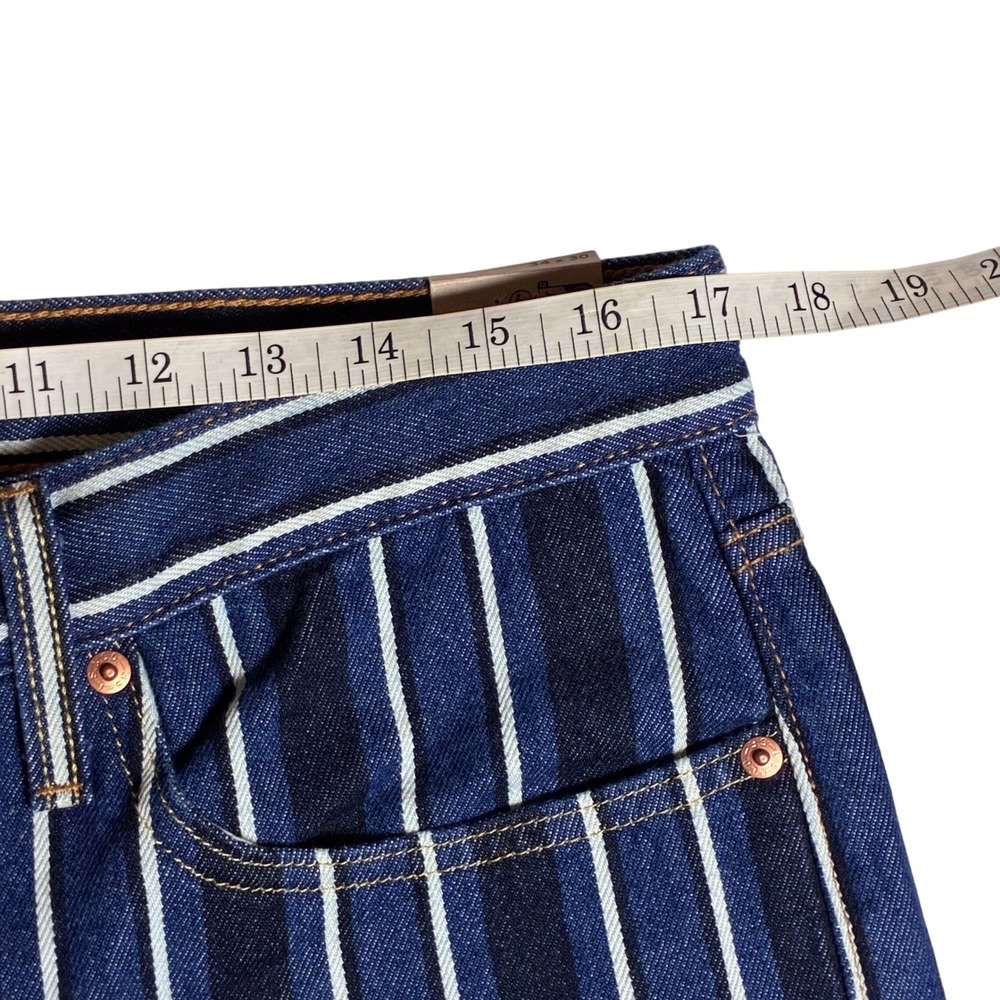 Levis 512 Slim Taper Jeans Mens 34 Blue White Hickory Railroad Stripe NWT *READ* - Picture 8 of 10